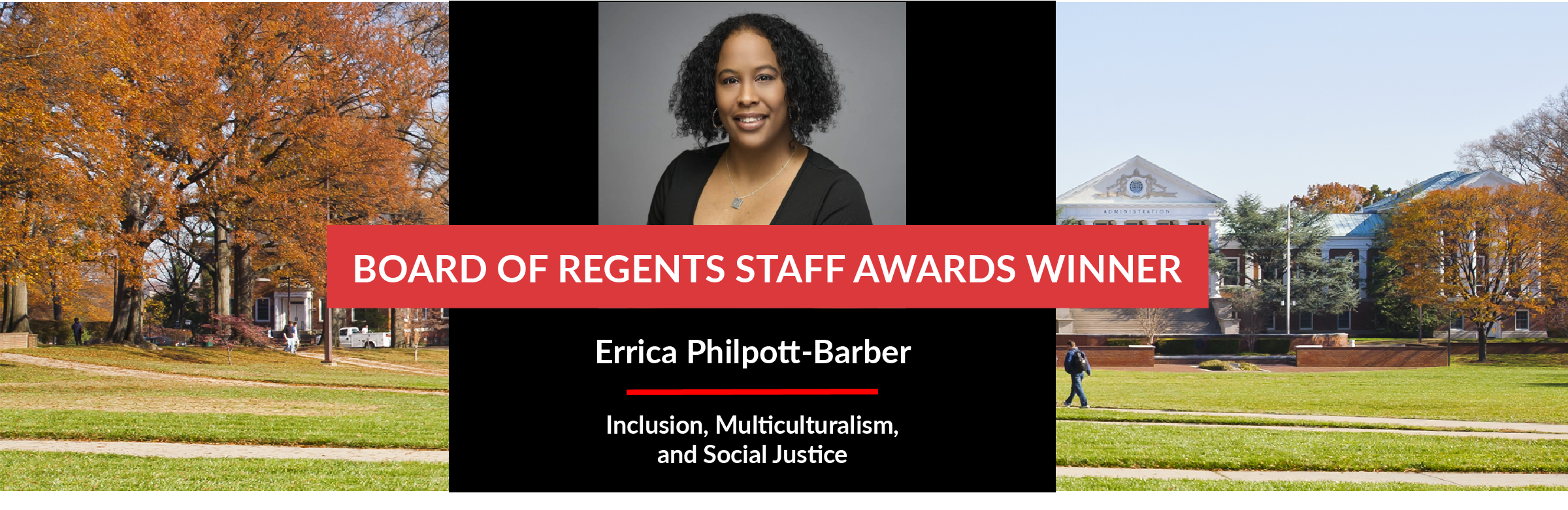 Image of Errica Philpott-Barber, Board of Regents Staff Awards Winner for Inclusion, Multculturalism, and Social Justice